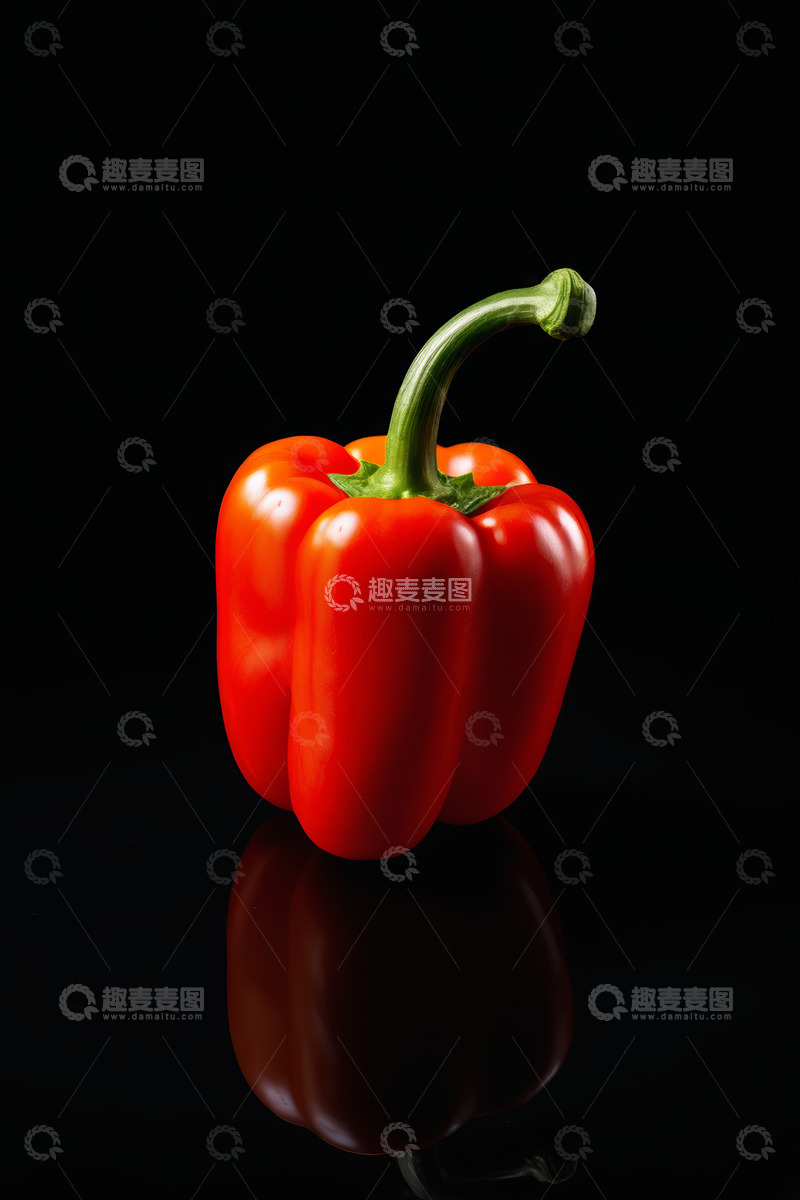 高清大图下载【趣麦麦图】黑底红甜椒微距特写