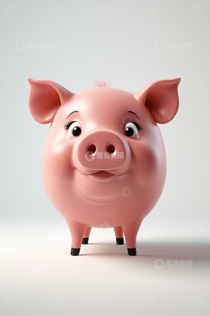 高清大图下载【趣麦麦图】卡通粉色小猪形象
