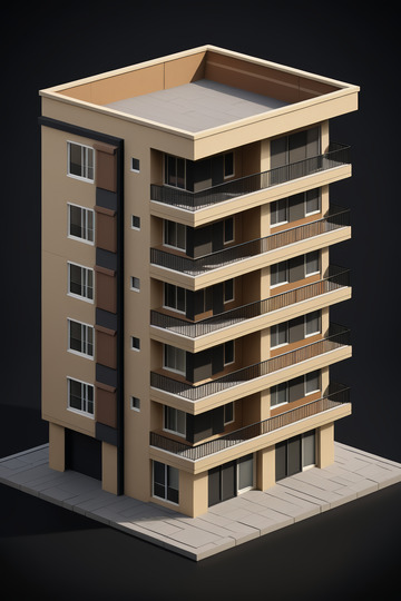 多层住宅建筑三维模型