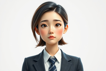 职业装女性卡通人物肖像