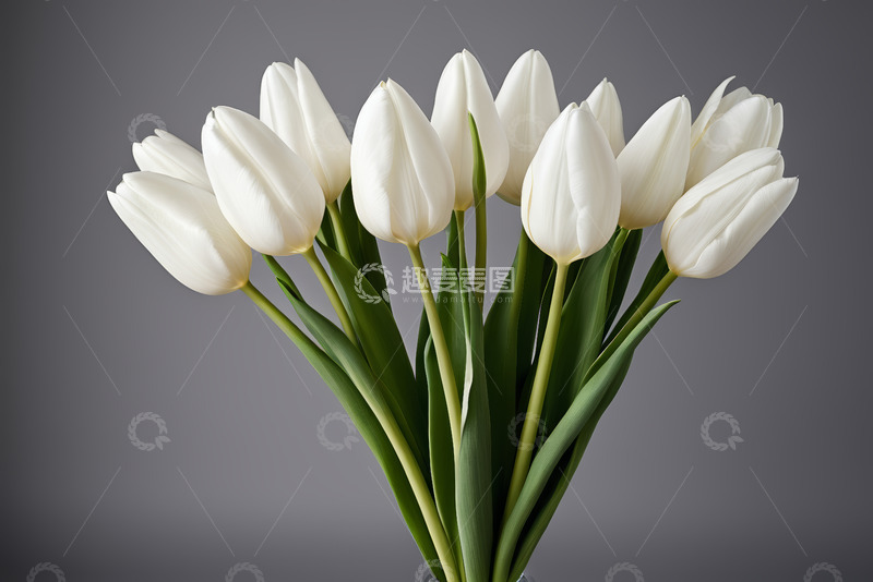 高清大图下载【趣麦麦图】白色郁金香花束特写