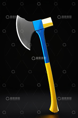 彩色金属斧头工具特写
