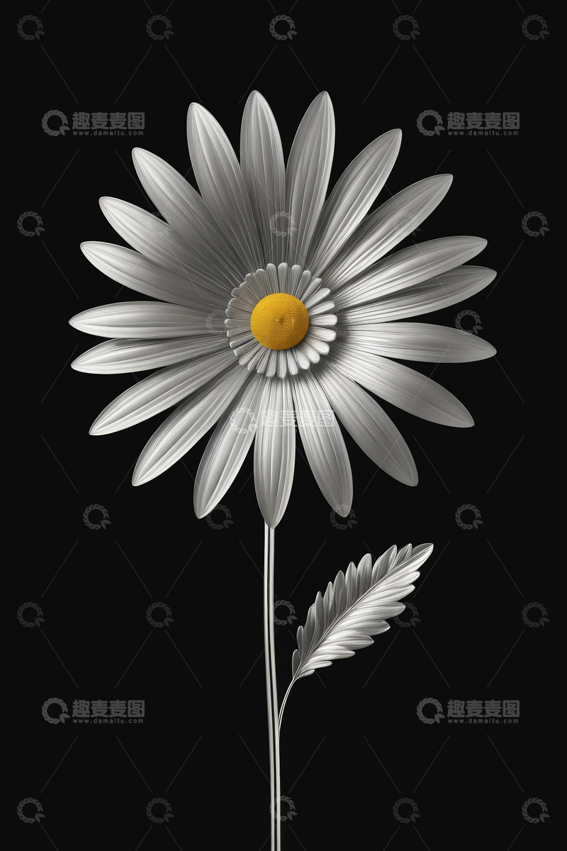 高清大图下载【趣麦麦图】银色雏菊花卉特写