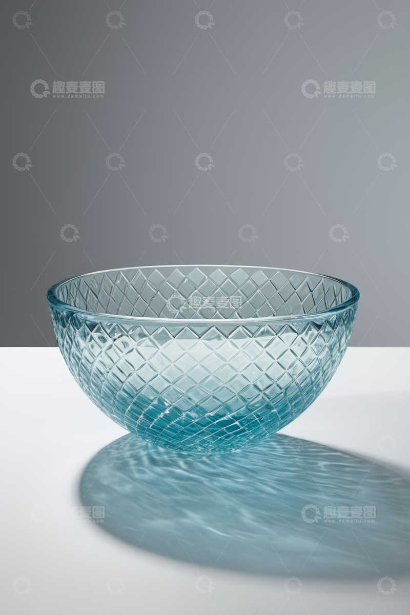 高清大图下载【趣麦麦图】蓝色玻璃碗静物特写