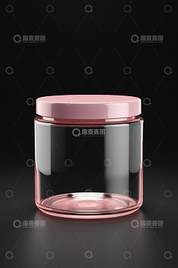 粉色瓶盖透明玻璃罐素材