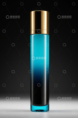 蓝色化妆品瓶产品特写