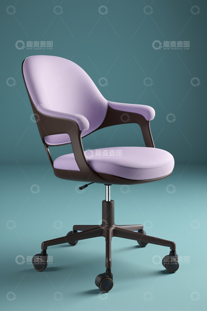 高清大图下载【趣麦麦图】现代紫色办公椅特写