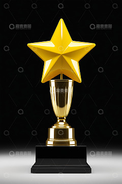 金色星形奖杯特写