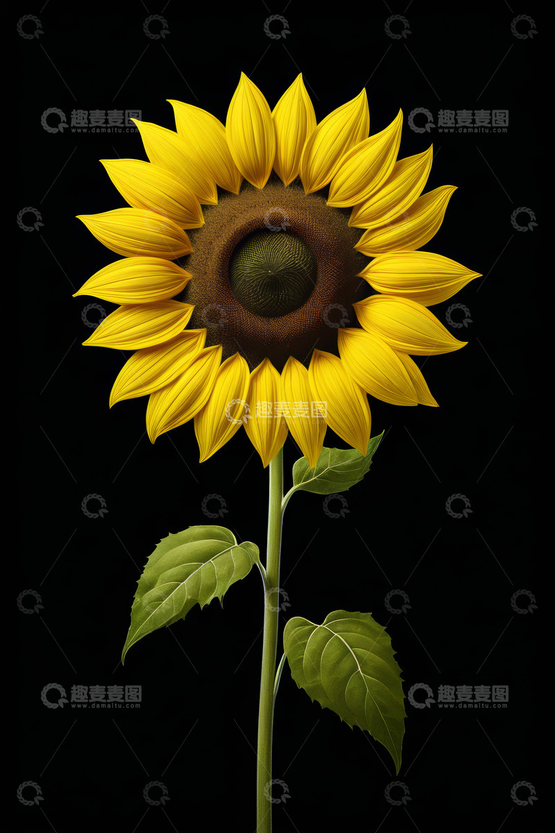 高清大图下载【趣麦麦图】单株向日葵特写