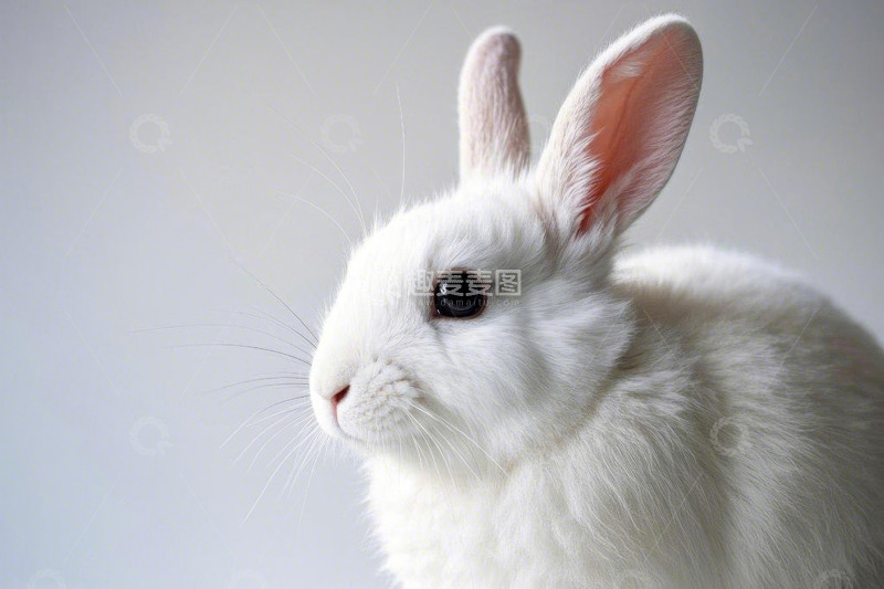 高清大图下载【趣麦麦图】白色宠物兔特写