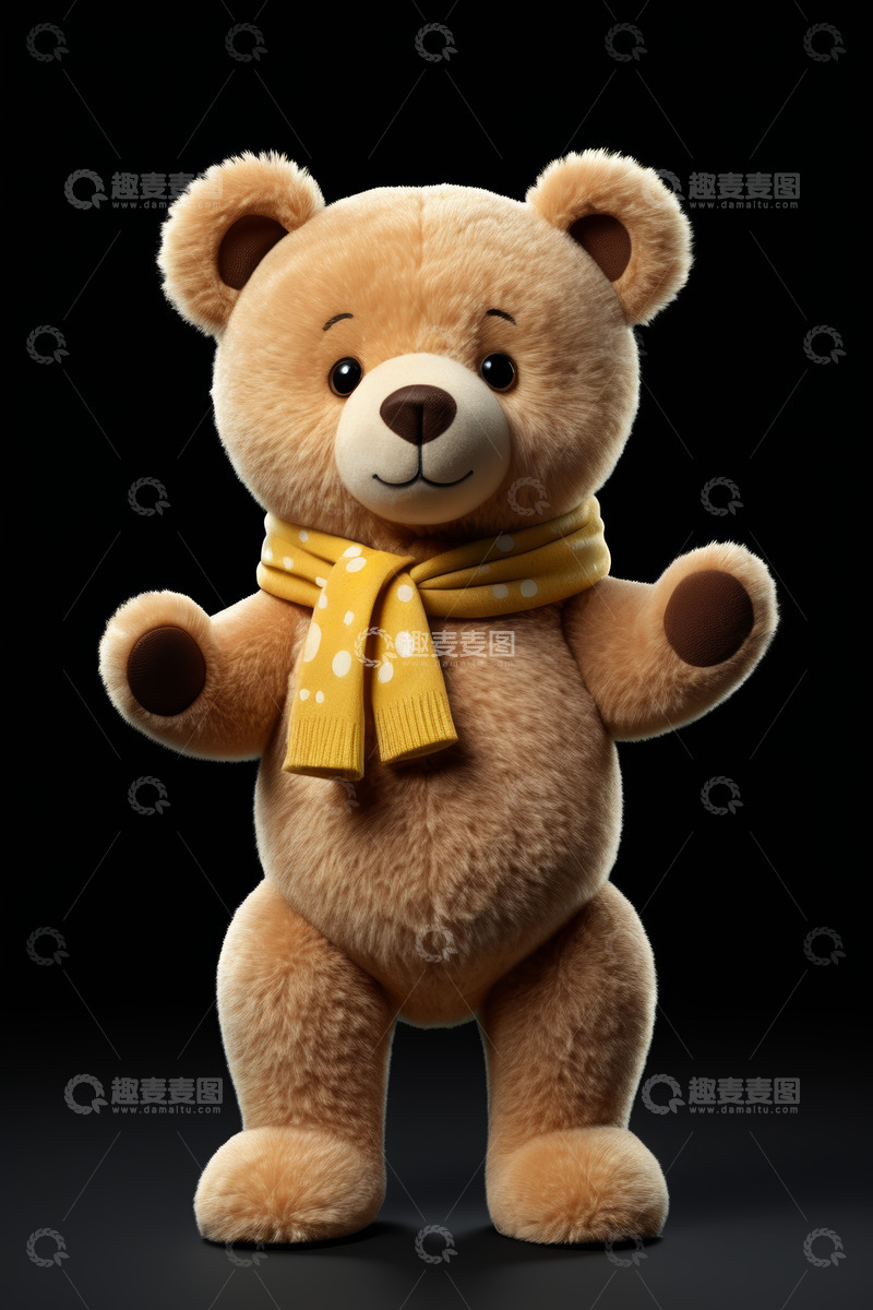 高清大图下载【趣麦麦图】站立的棕色泰迪熊玩具