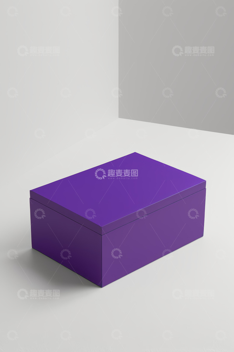 高清大图下载【趣麦麦图】紫色长方体盒子产品展示