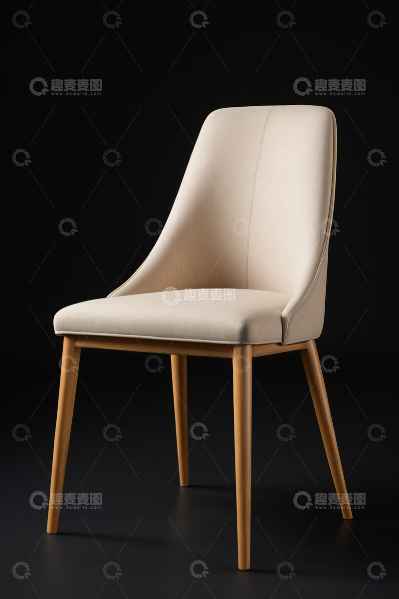高清大图下载【趣麦麦图】现代简约风格米色餐椅