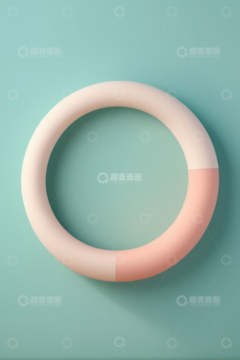 高清大图下载【趣麦麦图】浅蓝背景上的环形立体图形