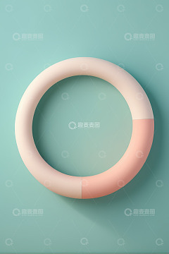 浅蓝背景上的环形立体图形