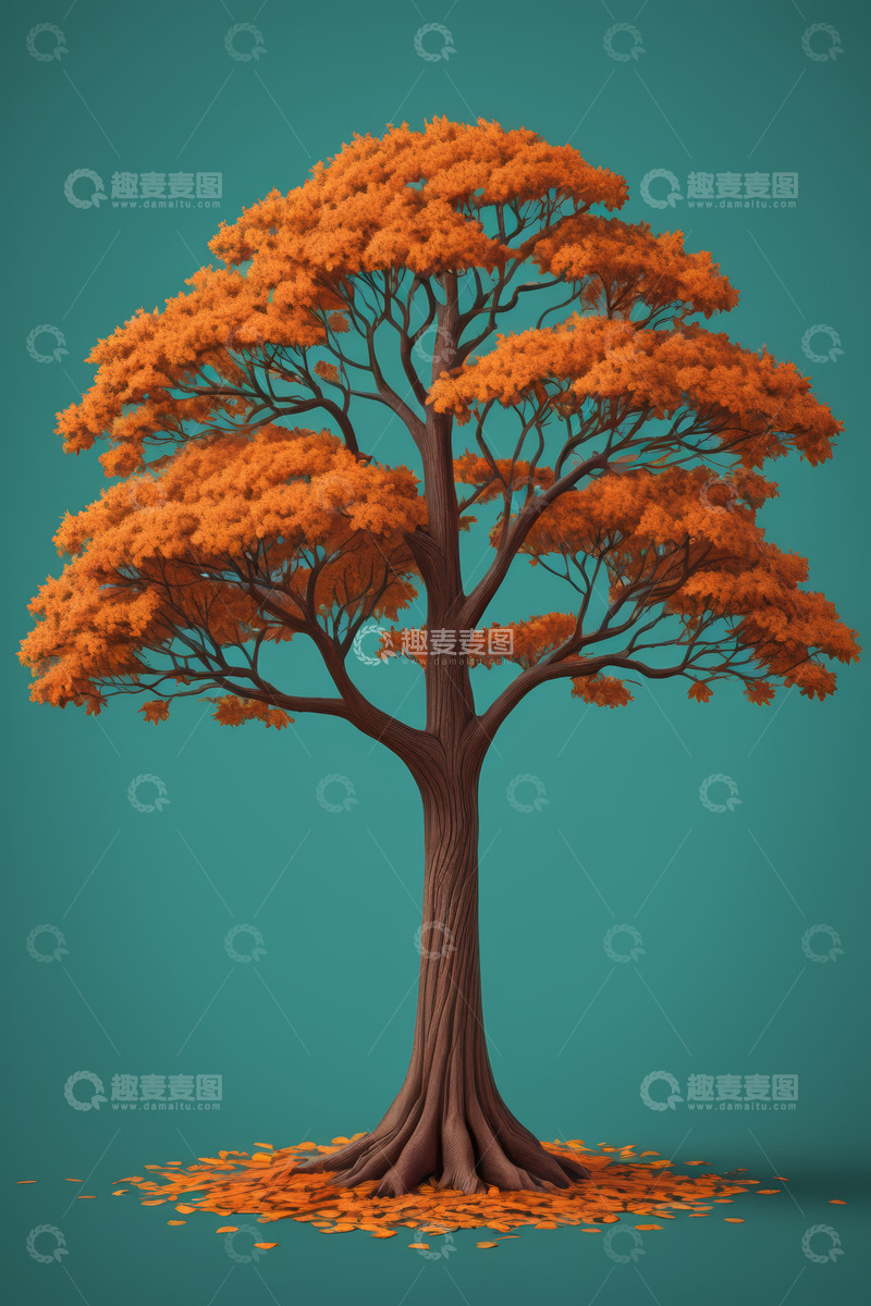 高清大图下载【趣麦麦图】橙色树木背景素材