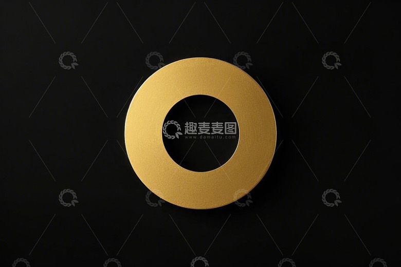 黑色背景上的金色圆形物体