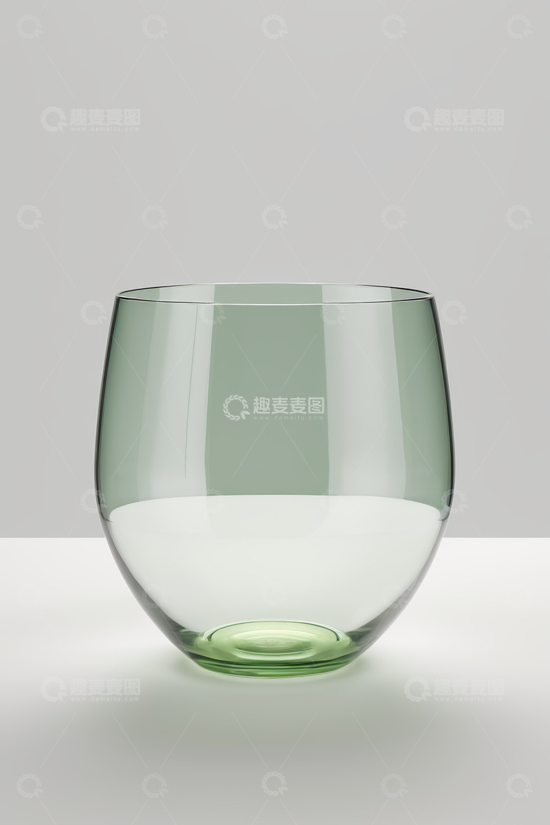 高清大图下载【趣麦麦图】透明绿色玻璃酒杯特写