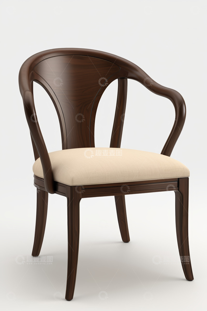 高清大图下载【趣麦麦图】现代设计舒适木质扶手椅
