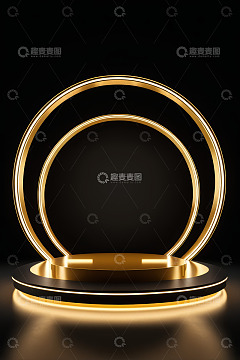 金色发光环形展示台