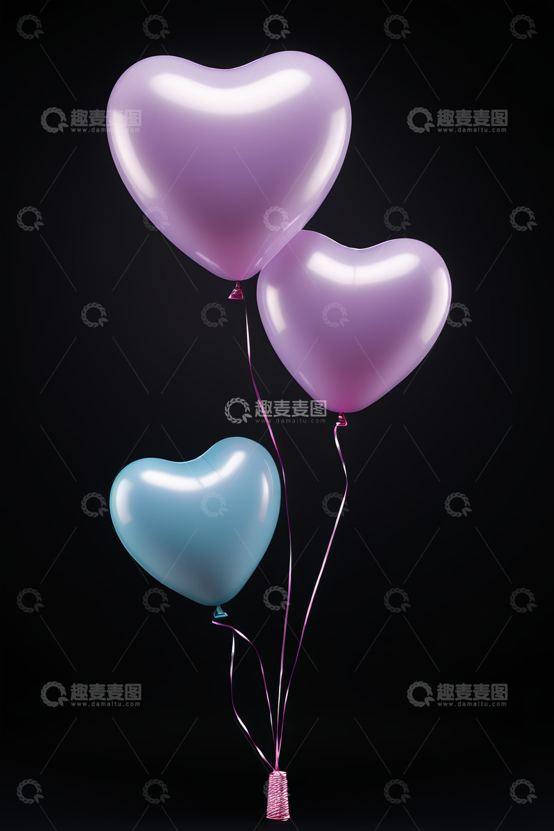 高清大图下载【趣麦麦图】心形气球装饰素材