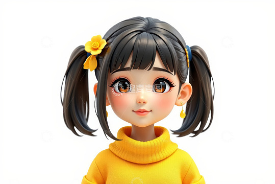 双马尾卡通女孩形象