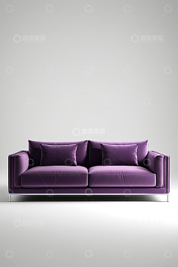 紫色双人沙发家居素材