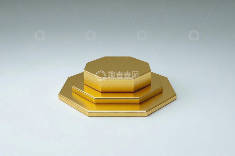 高清大图下载【趣麦麦图】金色六边形多层展示台