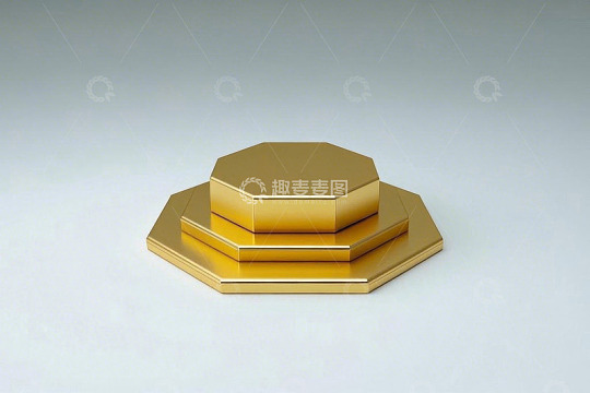 金色六边形多层展示台