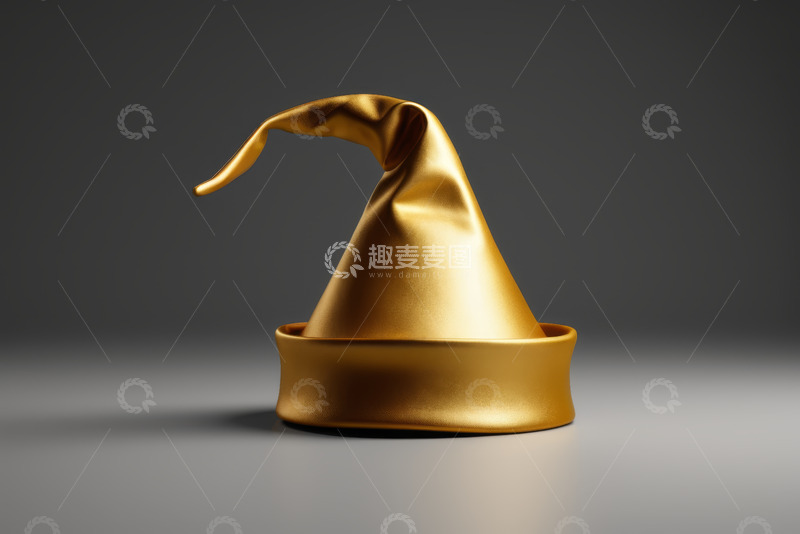 高清大图下载【趣麦麦图】金色巫师帽特写