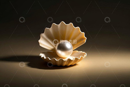 贝壳中的珍珠特写