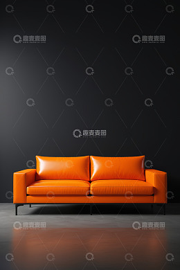 橙色双人沙发现代家居展示
