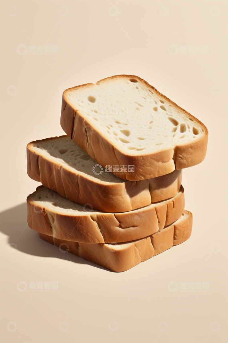 高清大图下载【趣麦麦图】堆叠的切片面包特写
