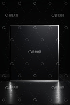 黑色背景下发光矩形框架