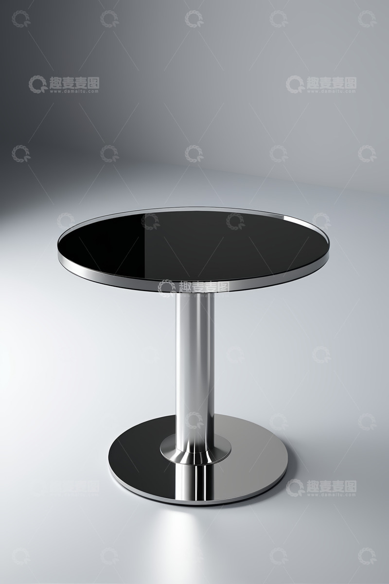 高清大图下载【趣麦麦图】现代简约圆形金属小桌