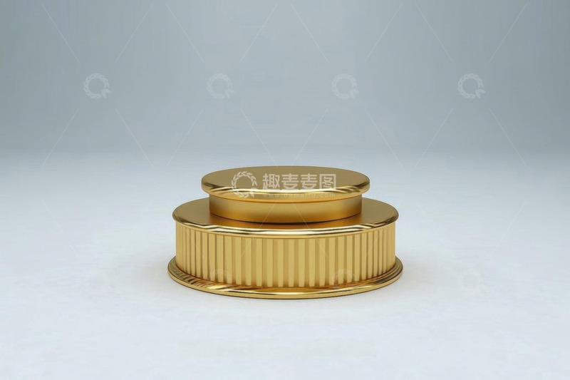 高清大图下载【趣麦麦图】金色双层展示台模型