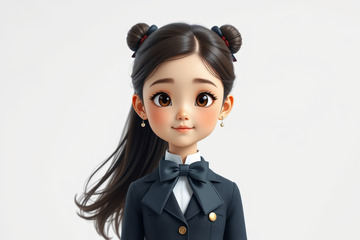 卡通风格女生形象素材