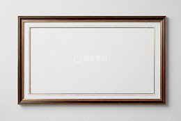 白色背景上的木质装饰画框