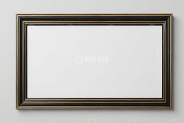 墙上装饰性金色边框画框