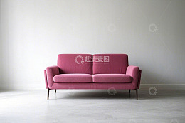 粉色双人沙发室内展示