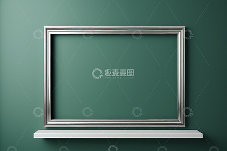 绿色背景上的金属相框