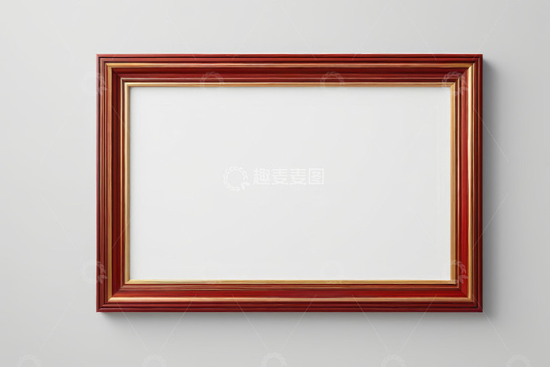 墙上红色装饰画框架