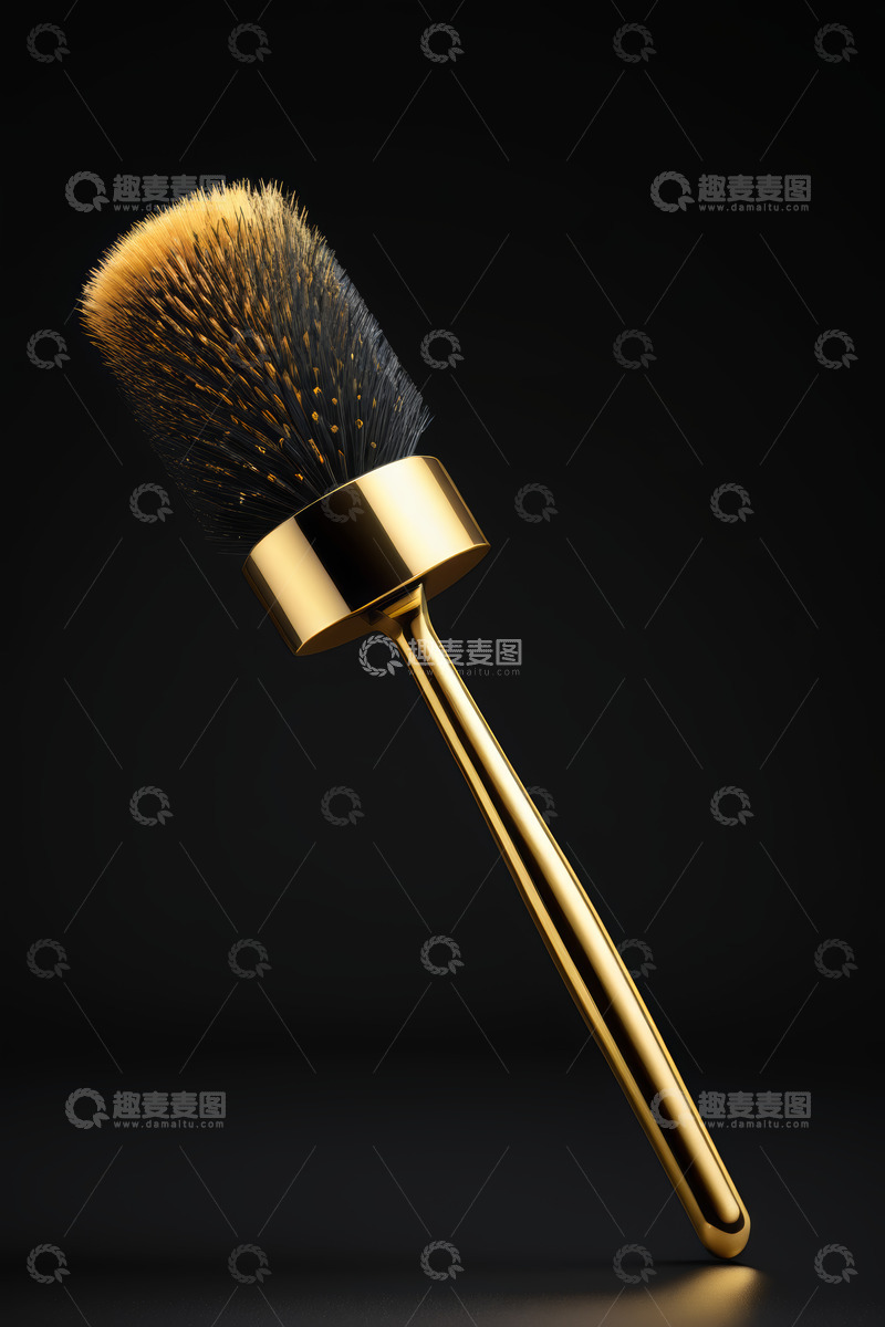 高清大图下载【趣麦麦图】金色化妆刷特写