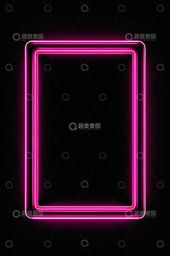 黑色背景粉色霓虹灯光框架