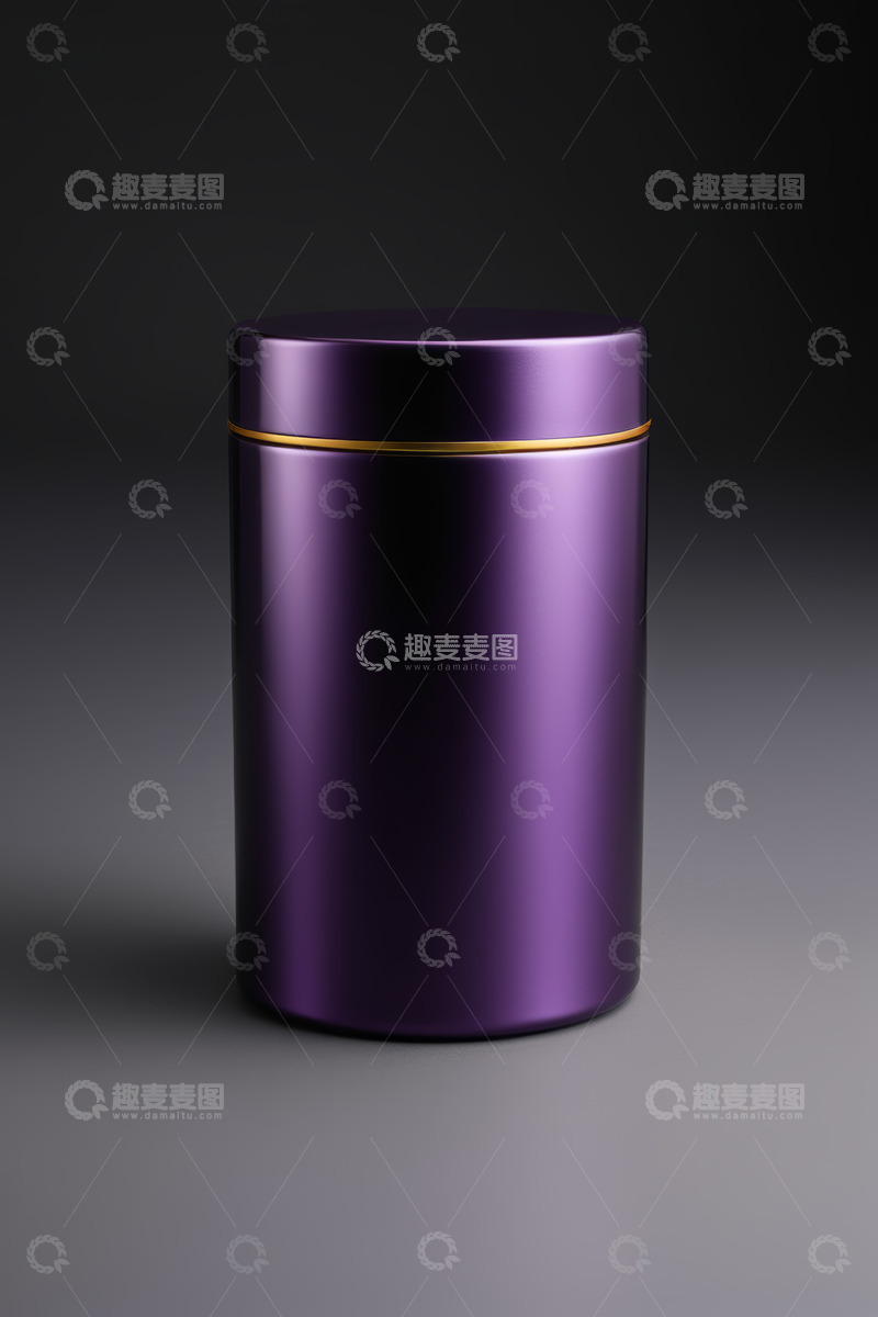 高清大图下载【趣麦麦图】紫色金属质感罐子特写