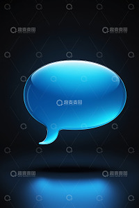 蓝色透明对话气泡素材