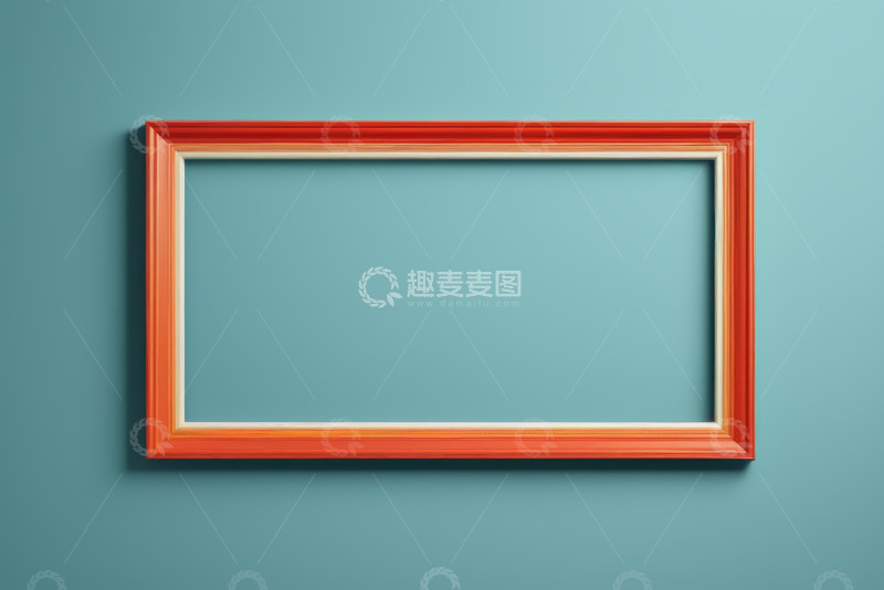 高清大图下载【趣麦麦图】蓝色背景上的橙色装饰框架
