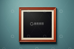 墙上的棕色木质画框