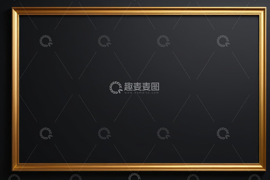 黑色背景上的金色装饰框架