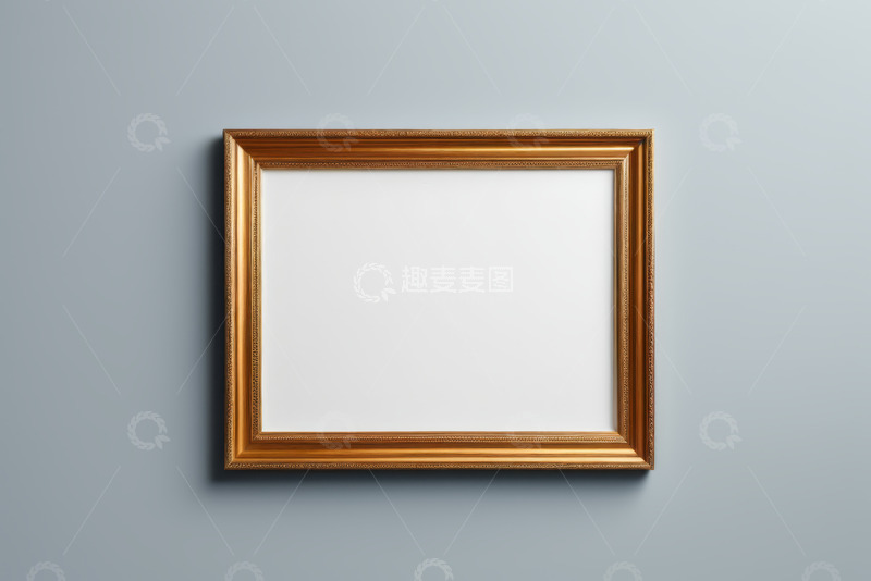 高清大图下载【趣麦麦图】墙上的金色艺术框架